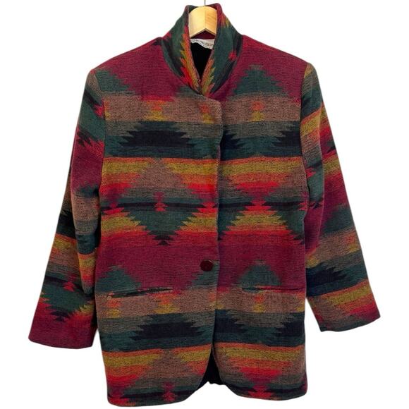 String Bean Southwestern Blazer Jacket Medium USA Made Vintage - Picture 2 of 8